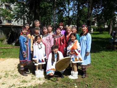 Udeghe culture in taiga village Krasniy Yar